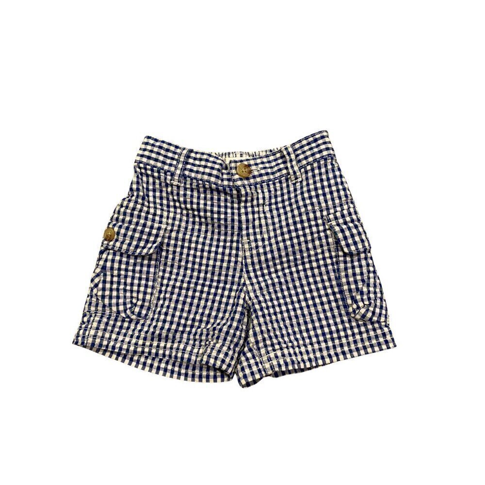 Ralph Lauren Baby Boy's Blue/White Checked Shorts - Size 9 months - Like New!